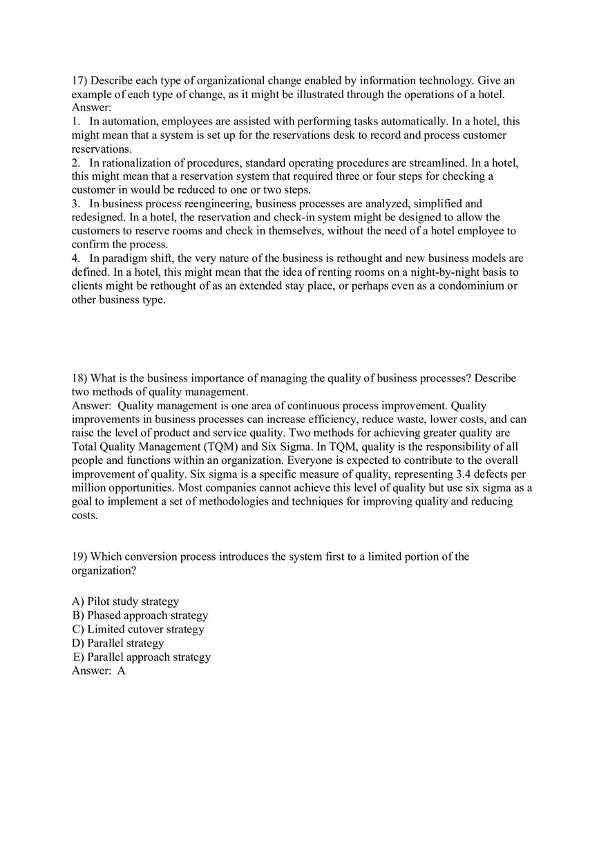 Management Information Systems - Managing the Digital Firm Answers Part 1 - Page 5