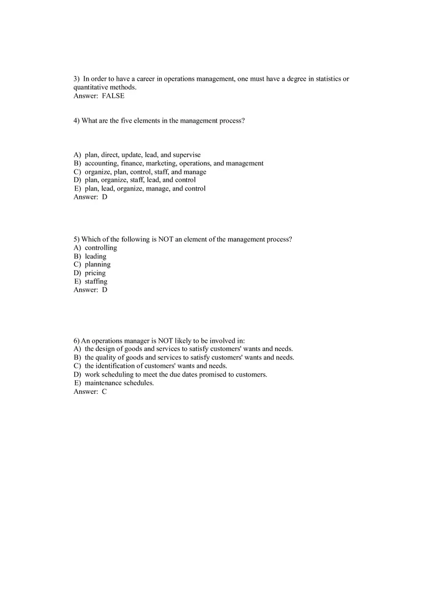 Operations Management (Operations and Productivity) Answers Part 1 - Page 9