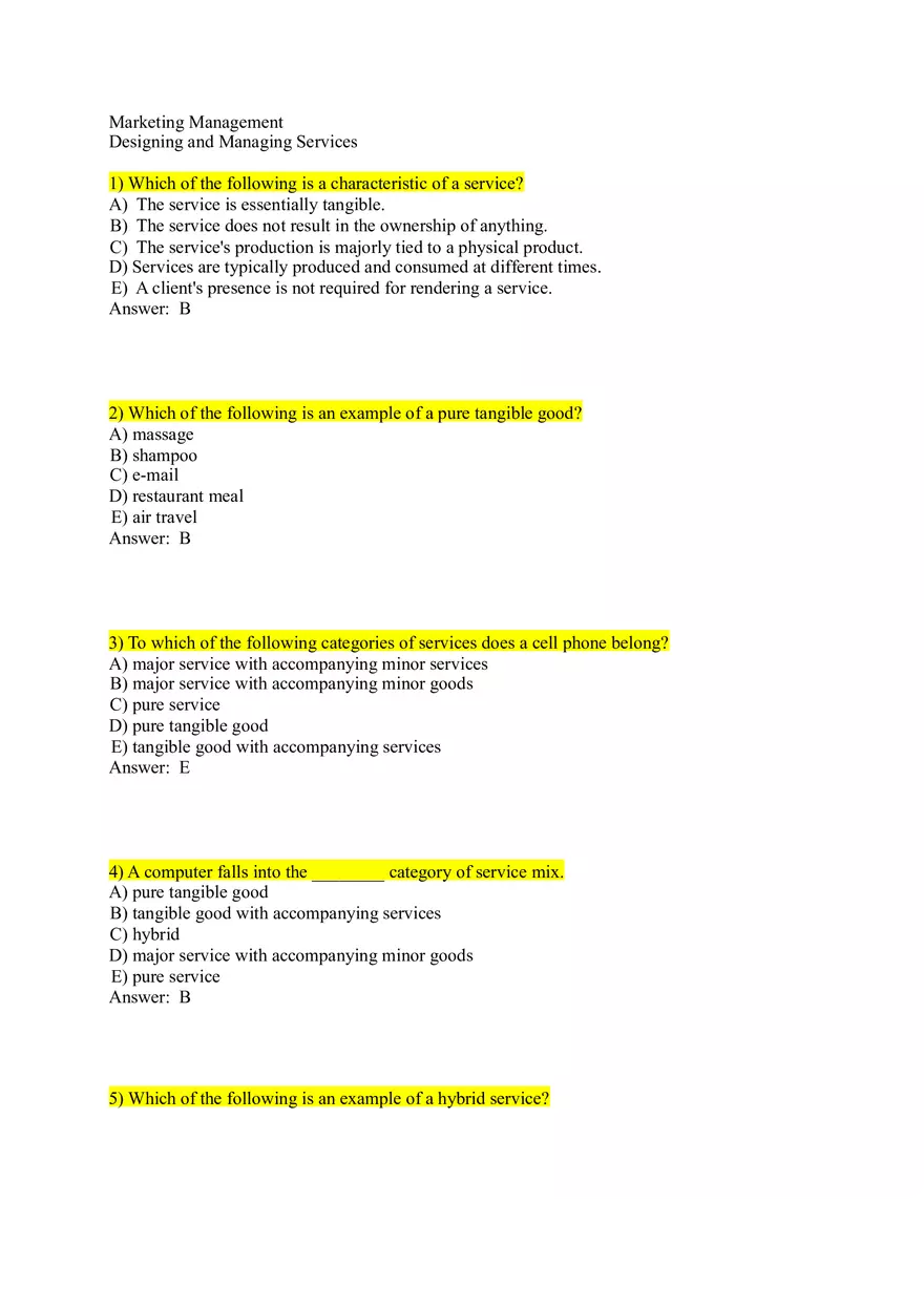 Designing and Managing Services 1-37 Answer Key - Page 1