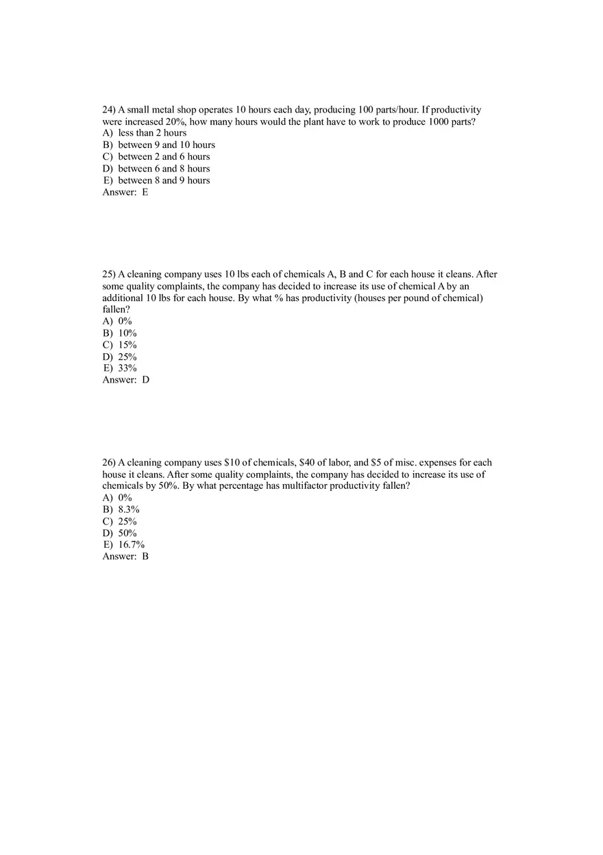 Operations Management (Operations and Productivity) Answers Part 3 - Page 8