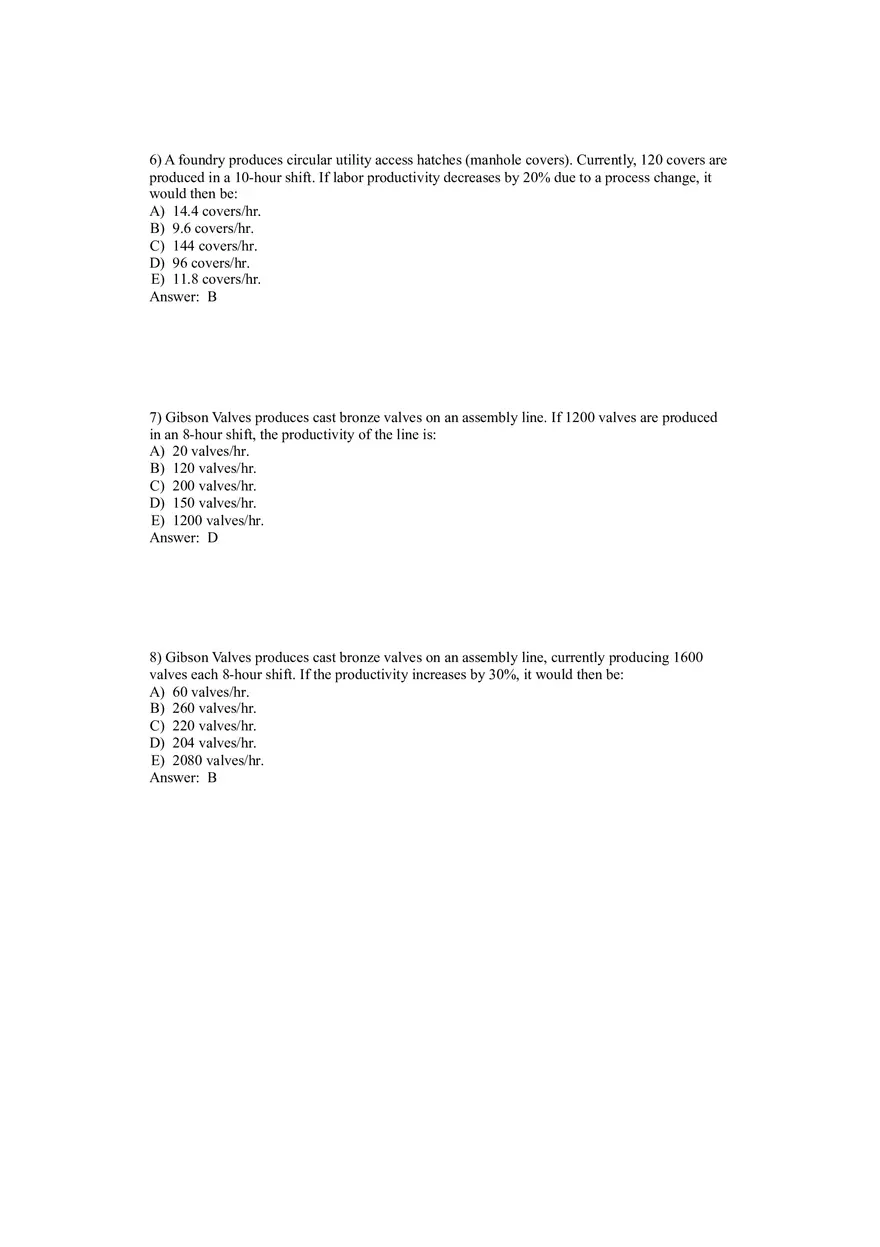 Operations Management (Operations and Productivity) Answers Part 3 - Page 2
