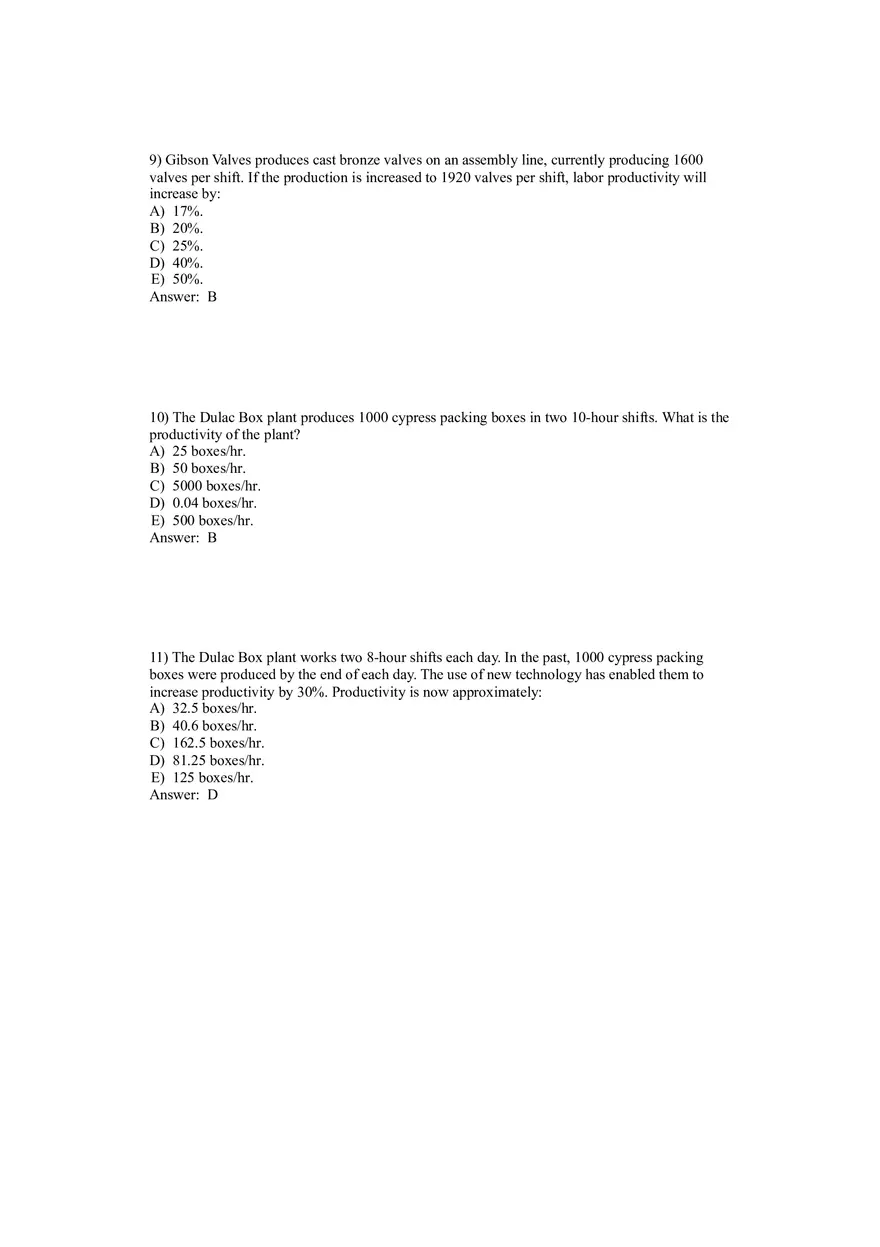 Operations Management (Operations and Productivity) Answers Part 3 - Page 3