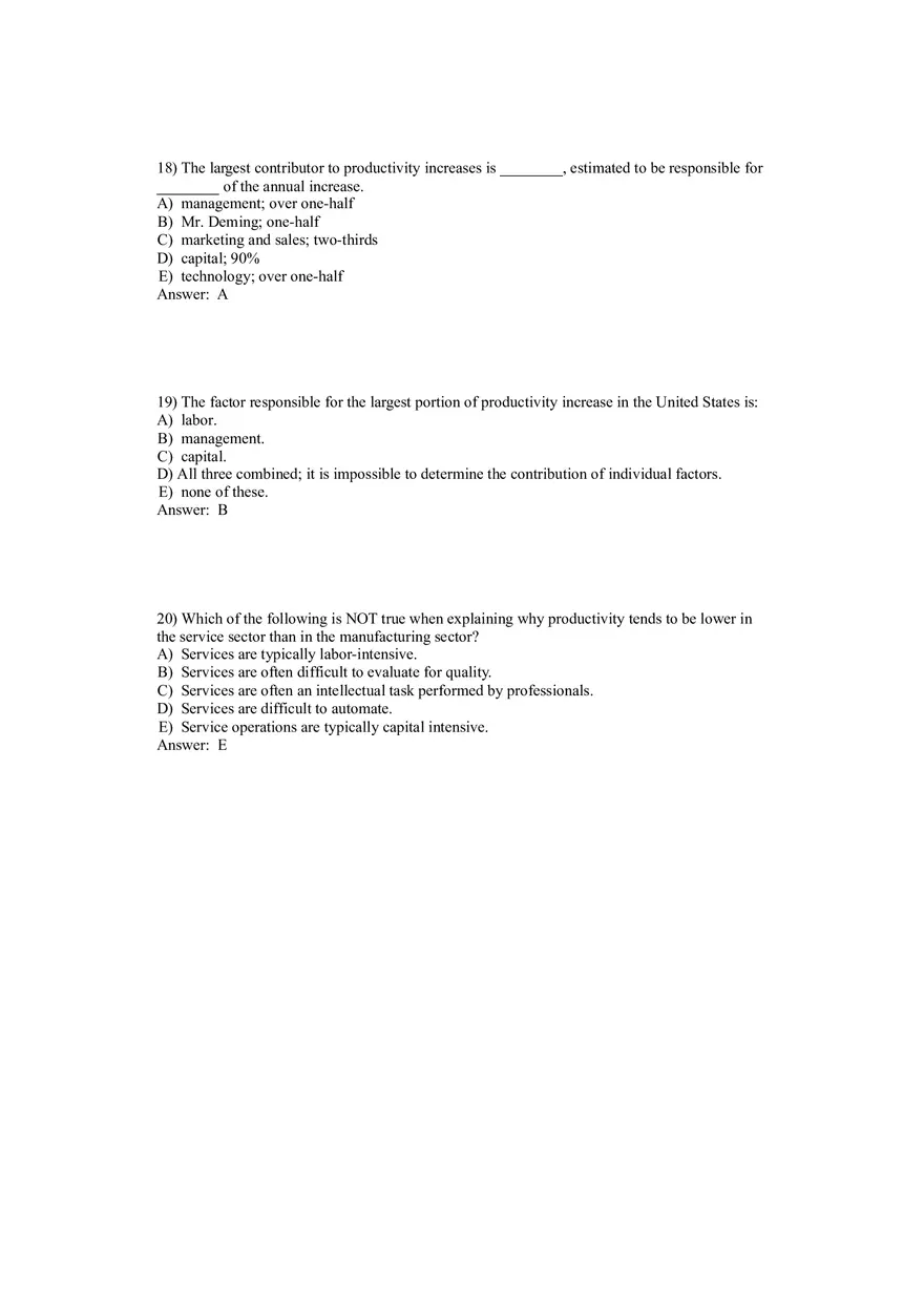 Operations Management (Operations and Productivity) Answers Part 3 - Page 6