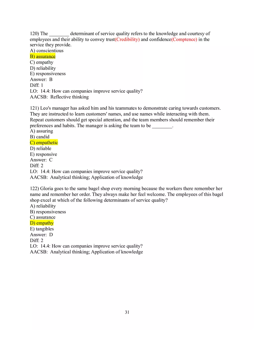 Designing and Managing Services 120-158 Answer Key - Page 1