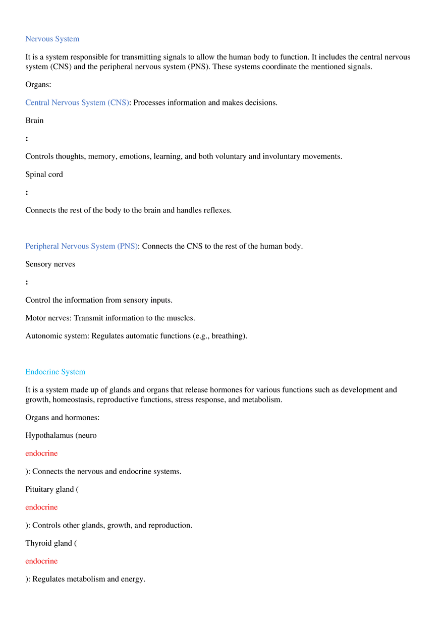 Nervous System, Endocrine, Immune - Page 1