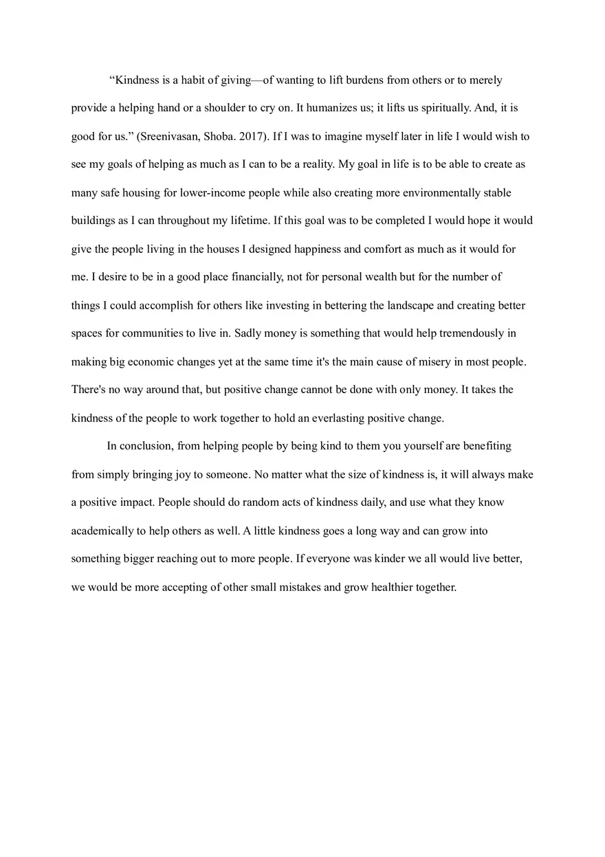 Random Acts of Kindness Essay - Page 4