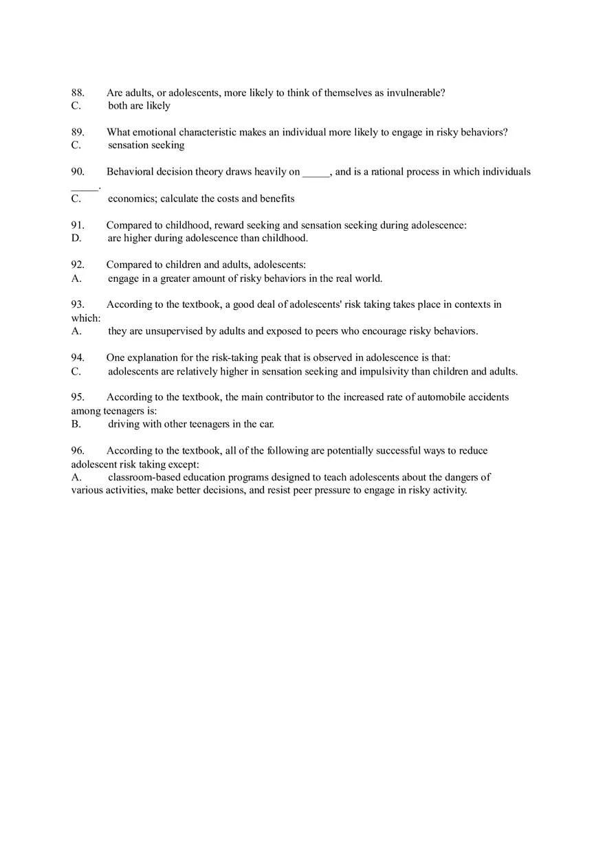 Cognitive Development in Adolescence Test - Page 8