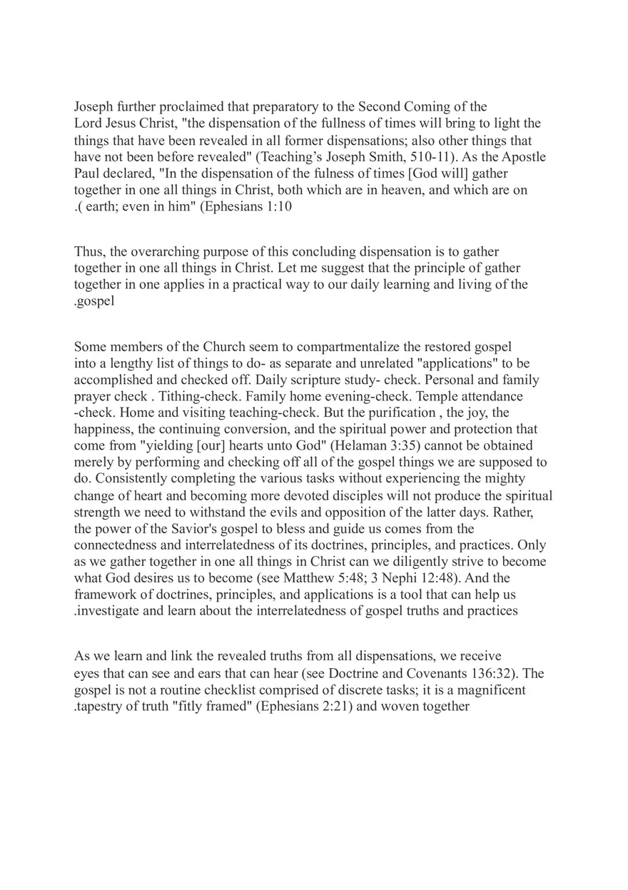 Doctrines, Principles, And Applications A Framework For Gospel Learning David A.Bednar - Page 17