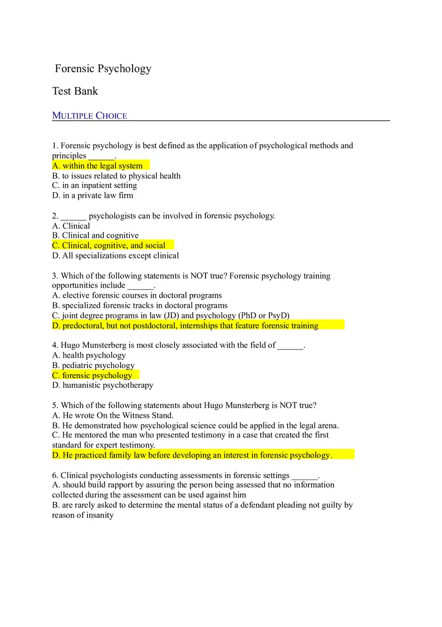 Forensic Psychology - Page 1