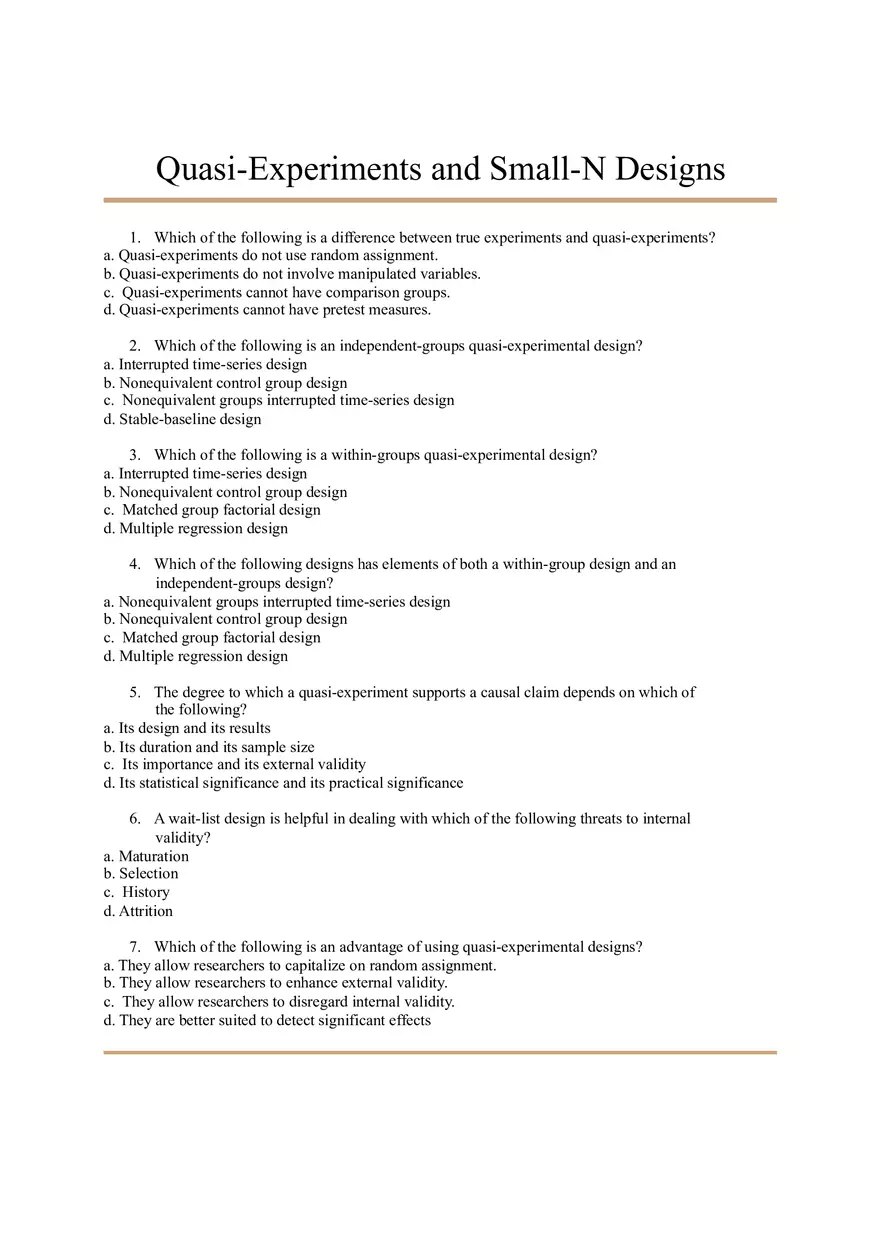 Quasi-Experiments and Small-N Designs - Page 1