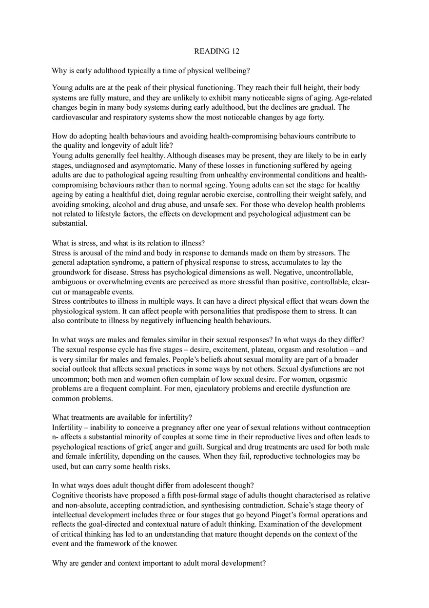 Lifespan Development and Its Study (Reading 12-18) - Page 1