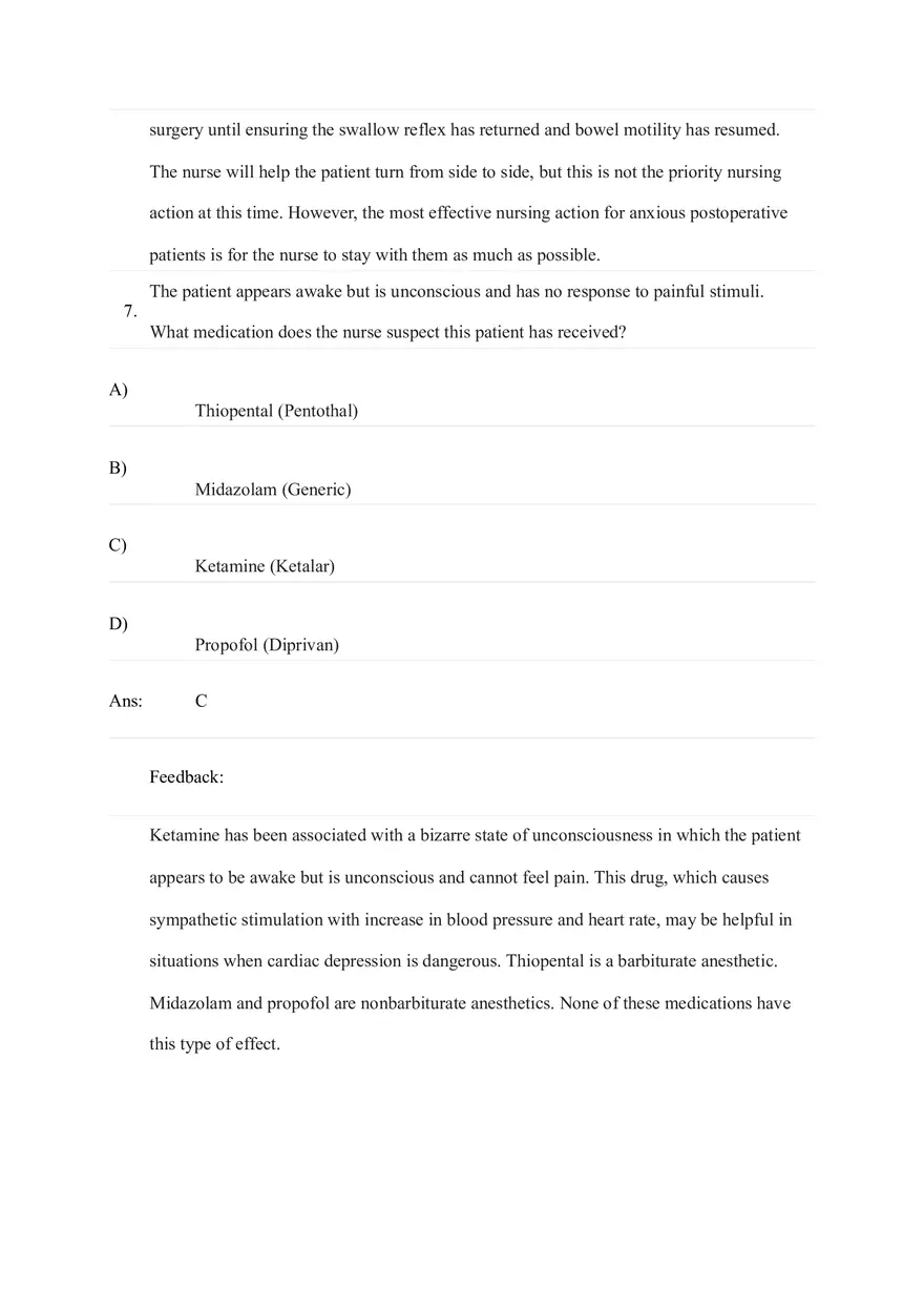 General and Local Anesthetic Agents Quiz Part 1 - Page 6