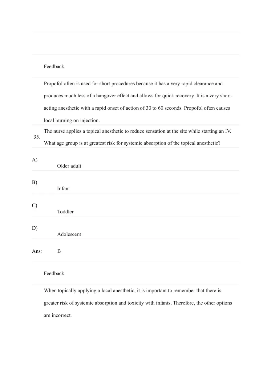 General and Local Anesthetic Agents Quiz Part 3 - Page 10