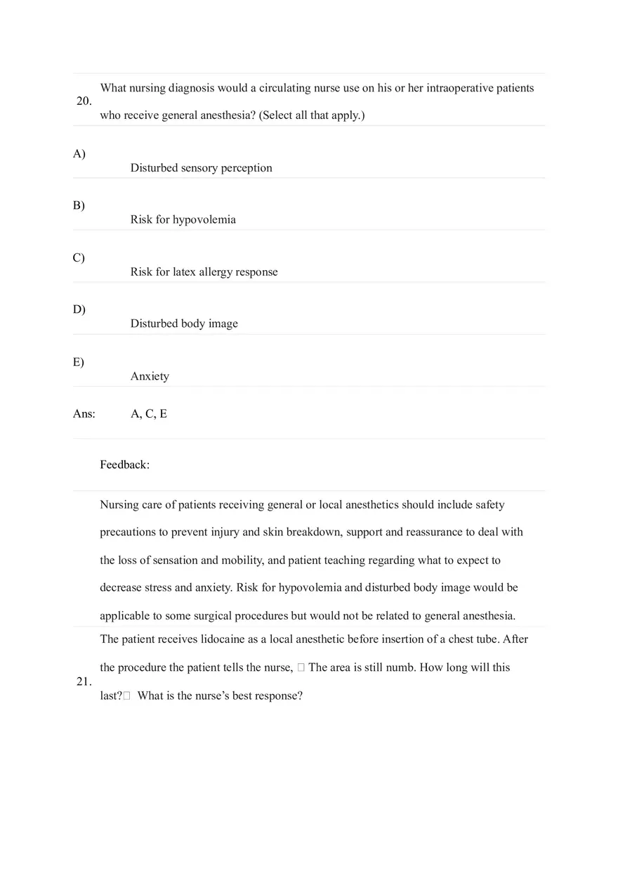 General and Local Anesthetic Agents Quiz Part 2 - Page 8