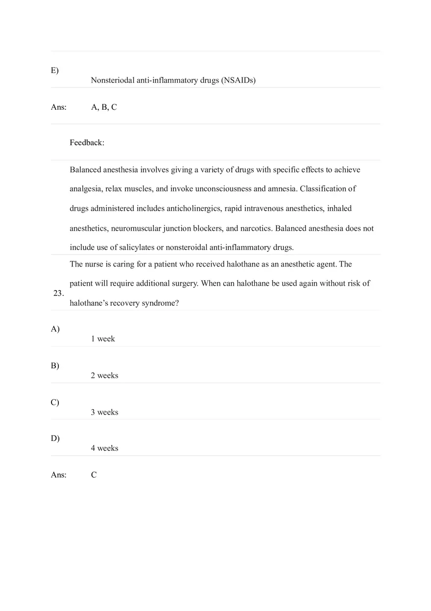General and Local Anesthetic Agents Quiz Part 2 - Page 10