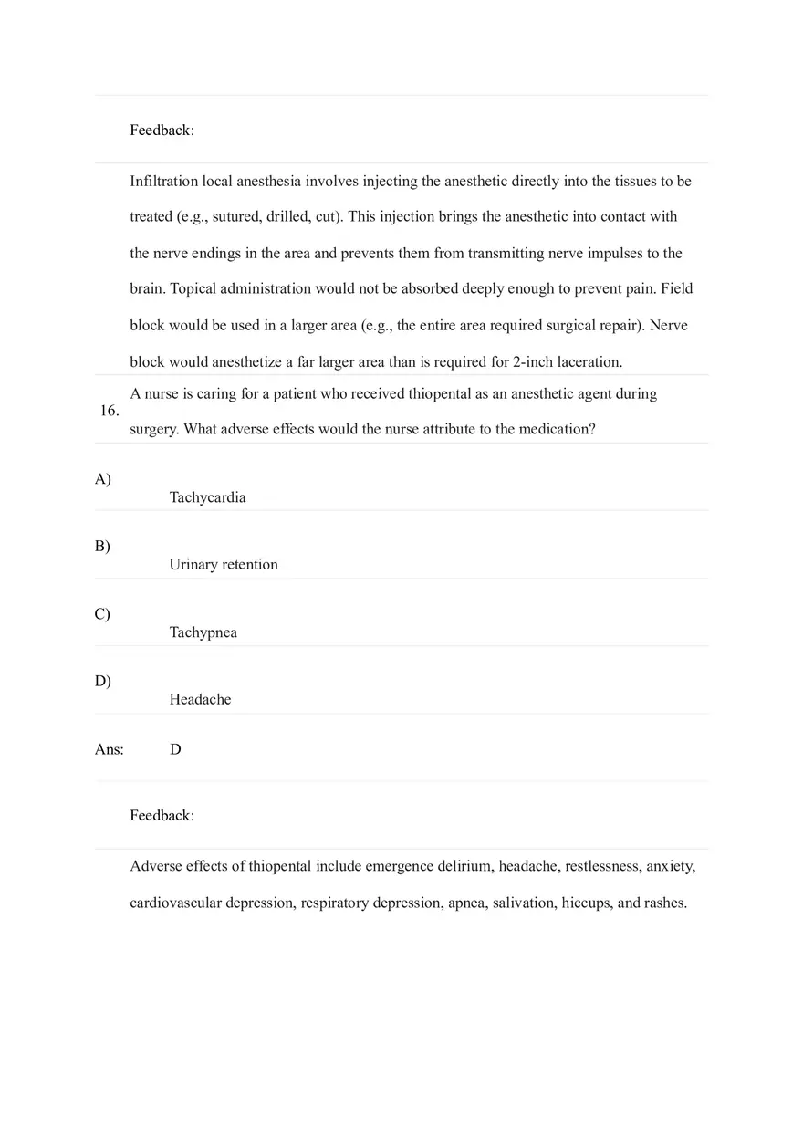 General and Local Anesthetic Agents Quiz Part 2 - Page 4