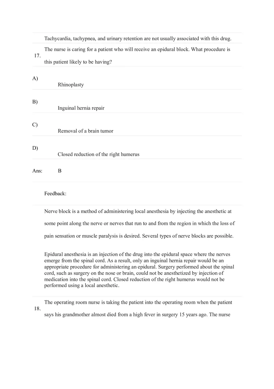 General and Local Anesthetic Agents Quiz Part 2 - Page 5