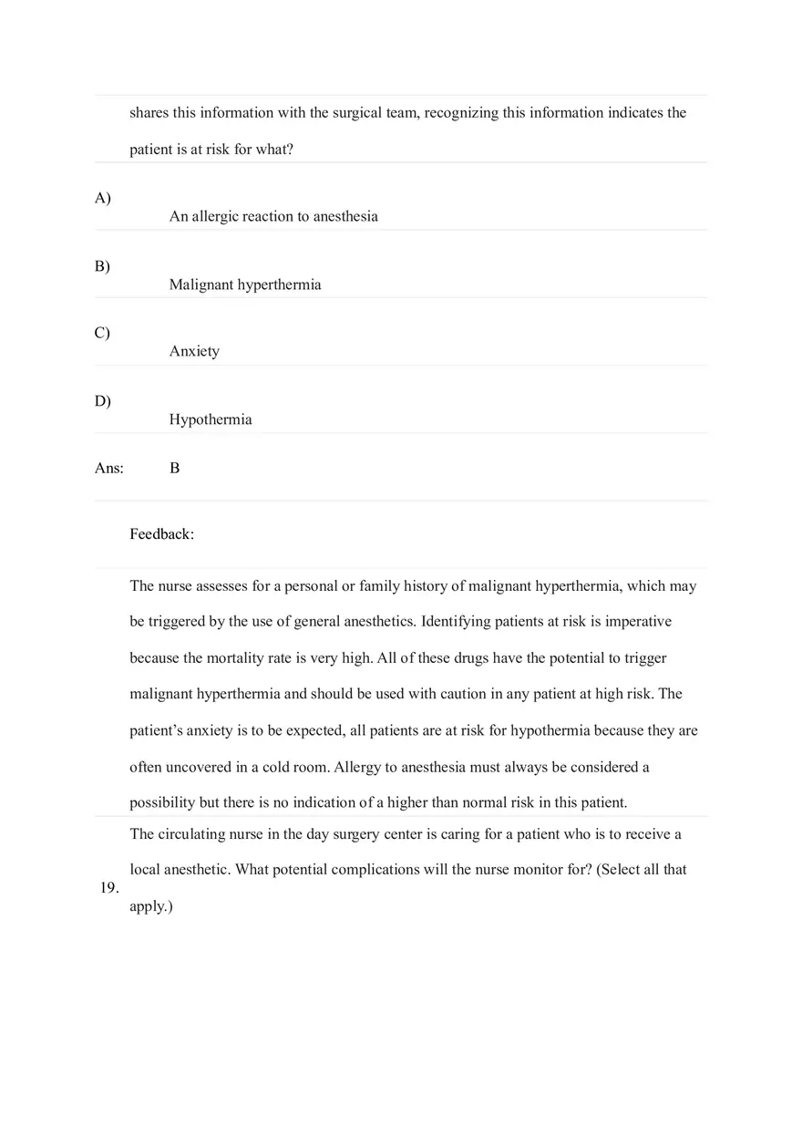 General and Local Anesthetic Agents Quiz Part 2 - Page 6