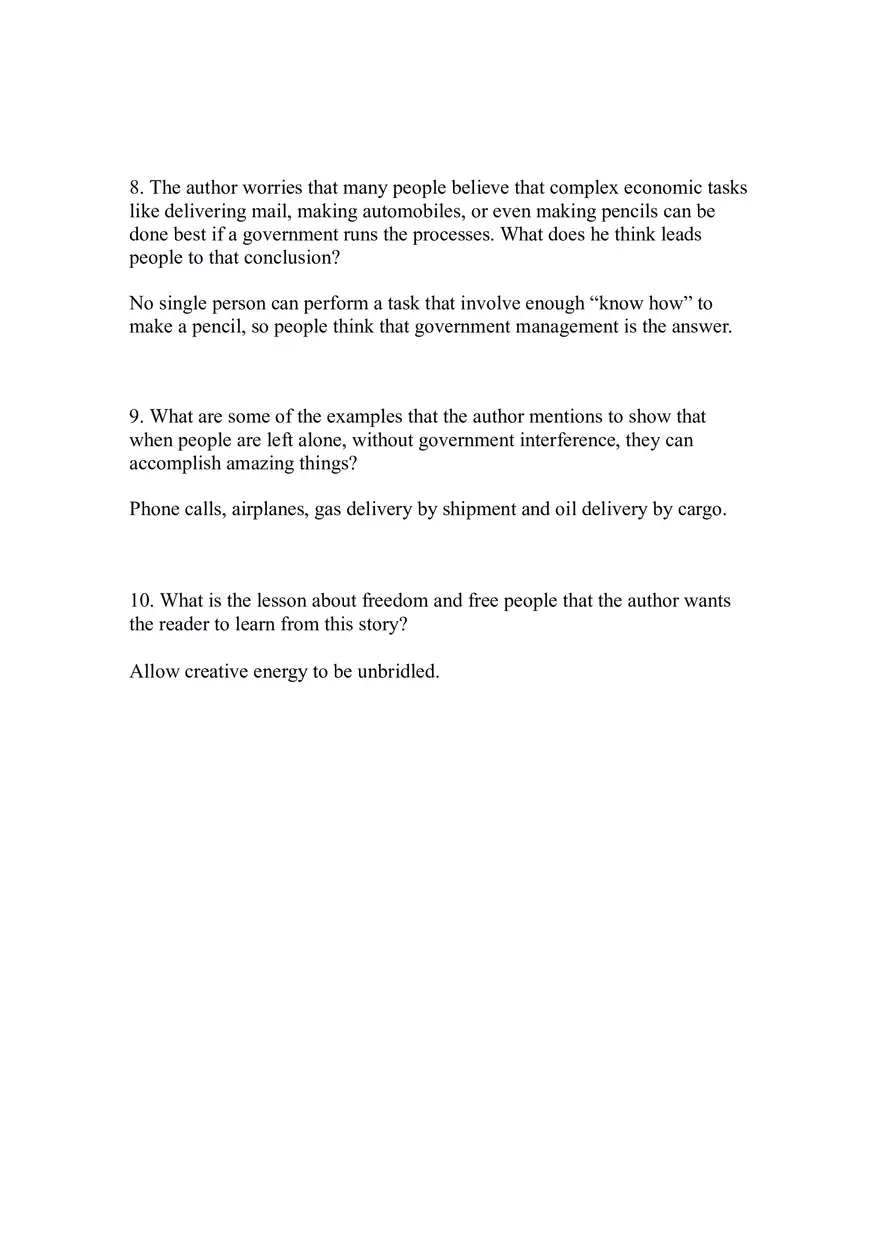 I Pencil Questions - Page 3
