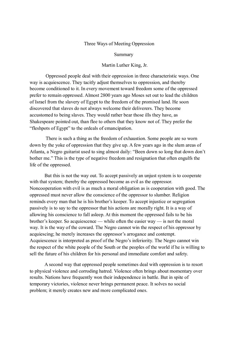 Three Ways of Meeting Oppression - Page 1