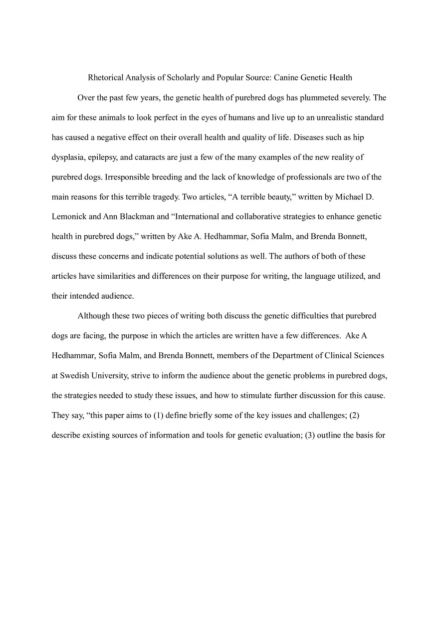 Canine Genetic Health - Page 1