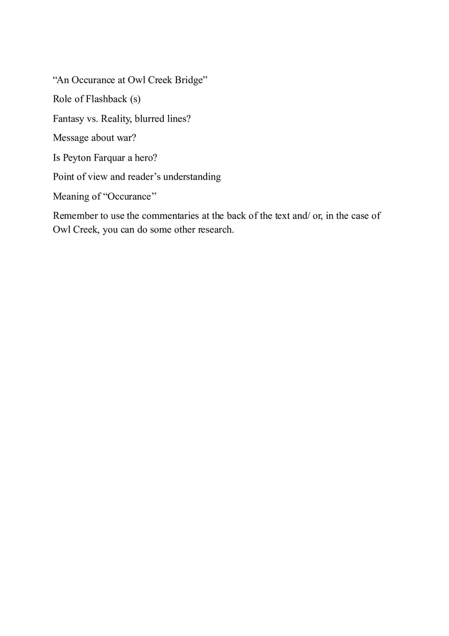 Suggestions for Themes and Other Considerations for Essay Questions - Page 2