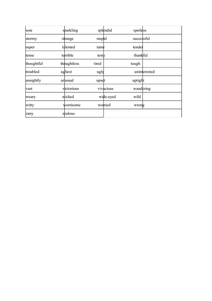 Adjective Word Bank for Creative Writing - Page 3