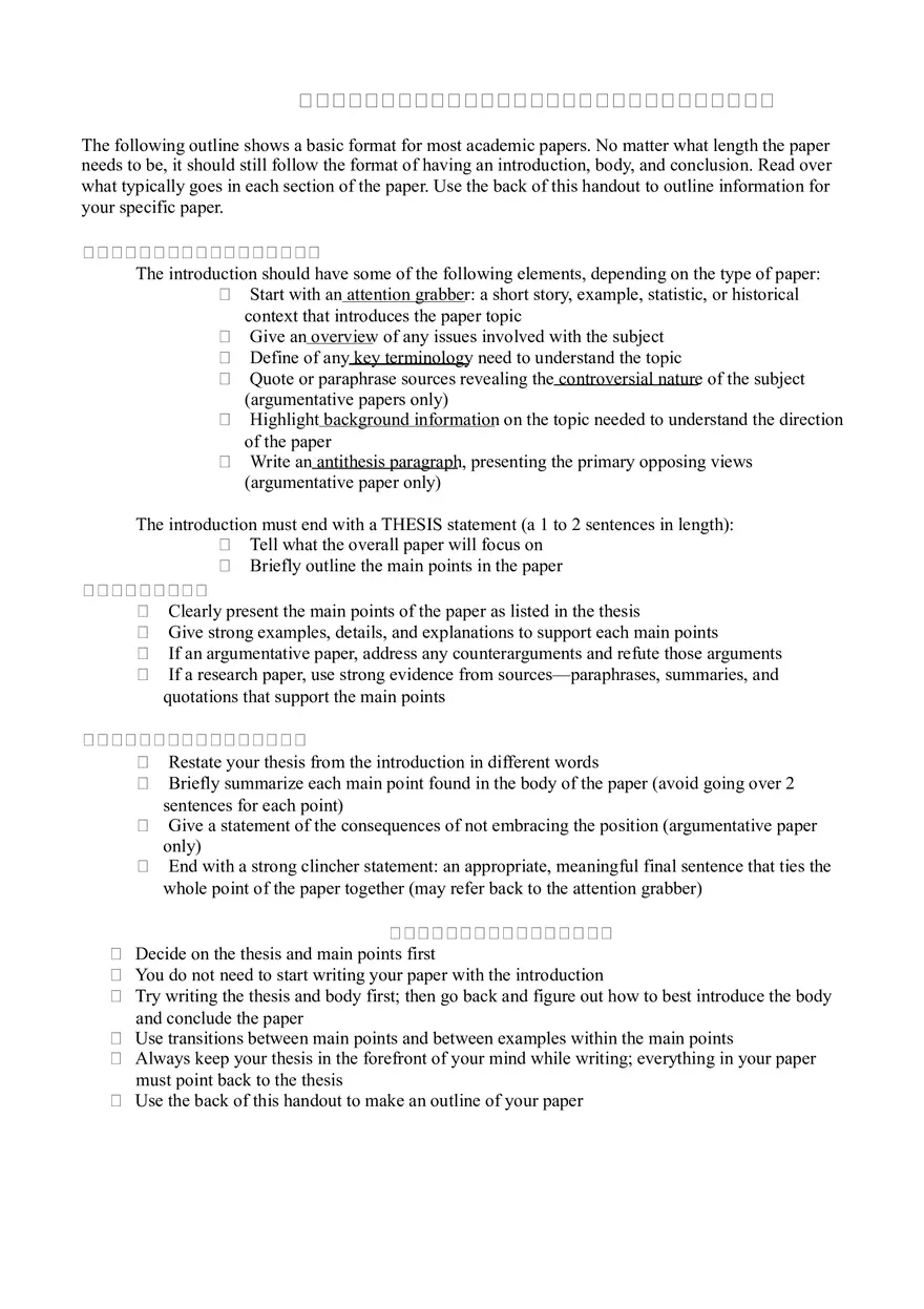 Formal Research Paper Outline - Page 1