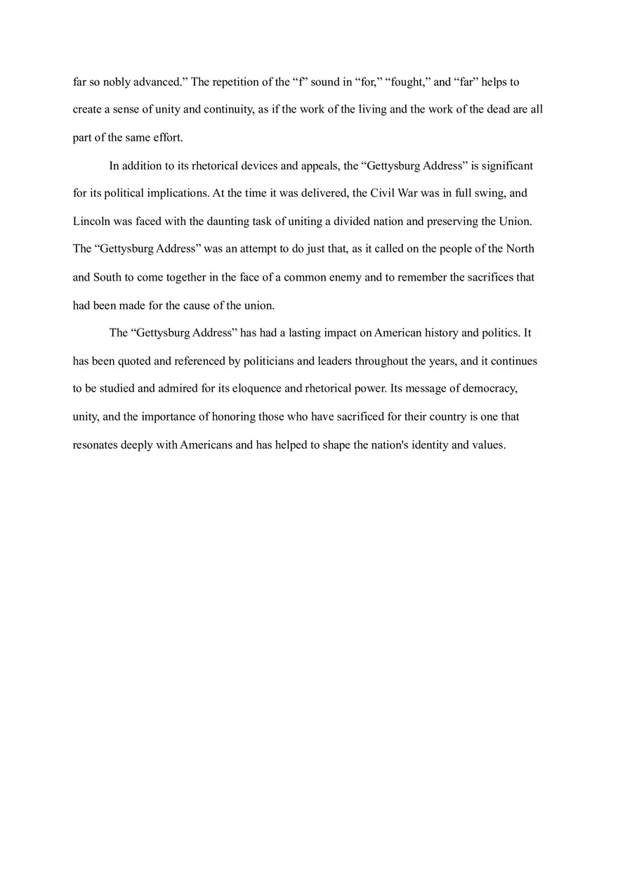Gettysburg Address - A Rhetorical Analysis - Page 3