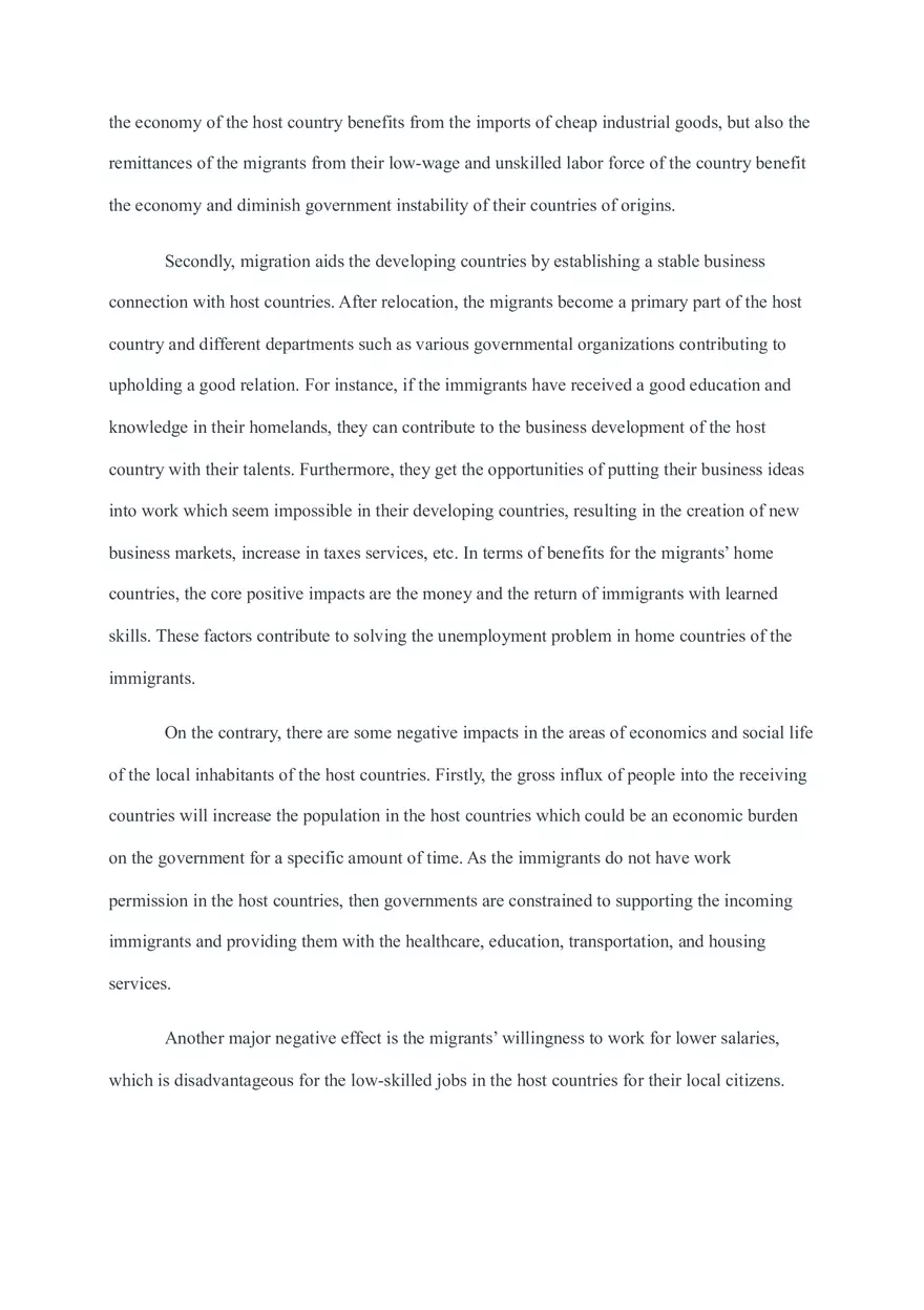 Effect of Migrations on the Host and Origin Countries - Page 2