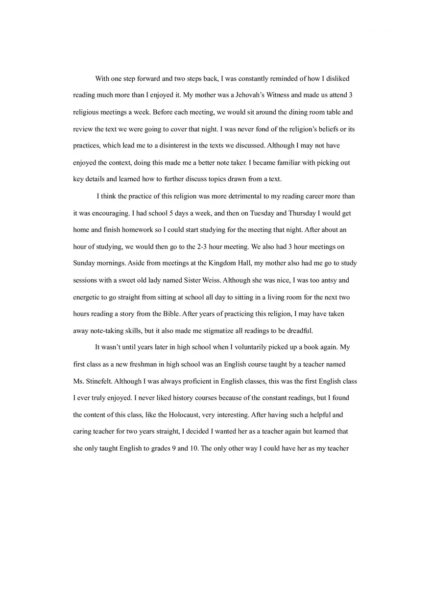 Literacy Autobiography Guide - Page 2