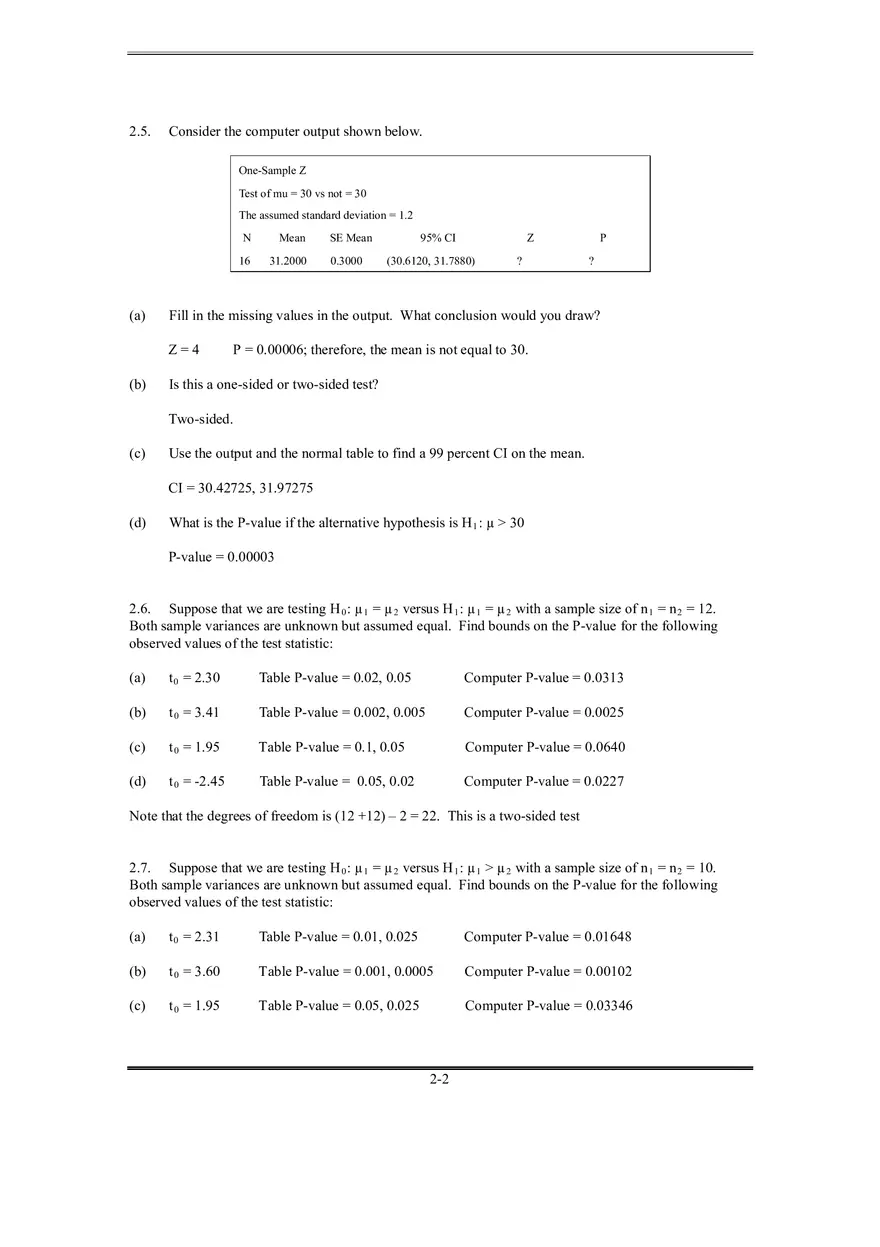 Solutions Manual for Design and Analysis of Experiments Part 1 - Page 2