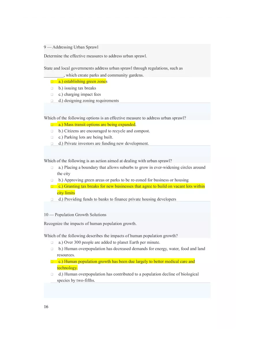 Human Population Growth Questions and Answers - Page 8