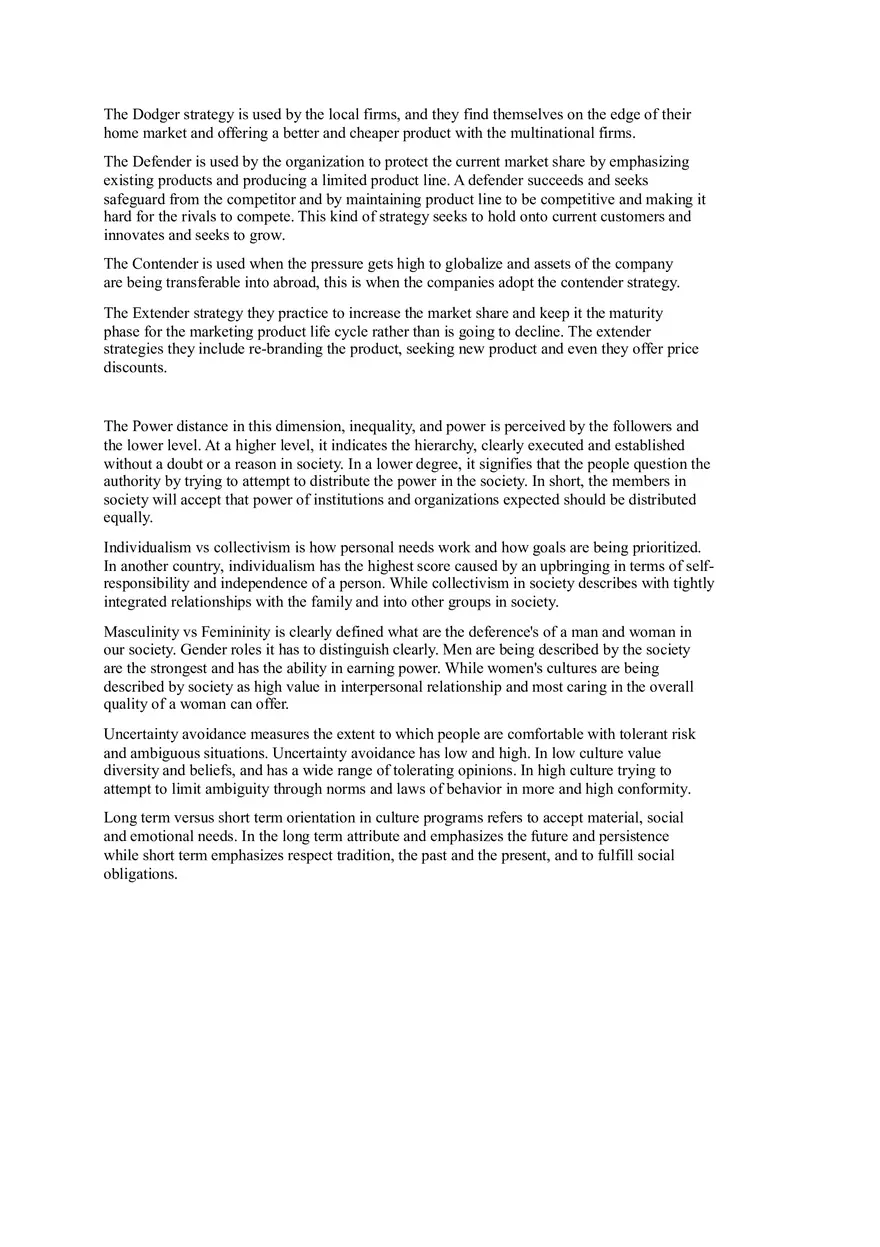 Competitive Strategies in Global Markets - Page 1