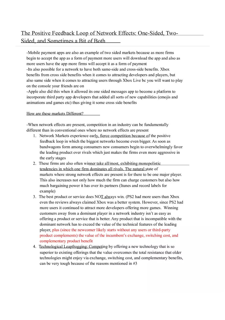 Platforms, Network Effects, and Competing in a Winner Take All World - Page 3