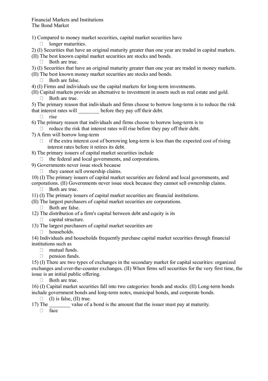 The Bond Market Answers - Page 1