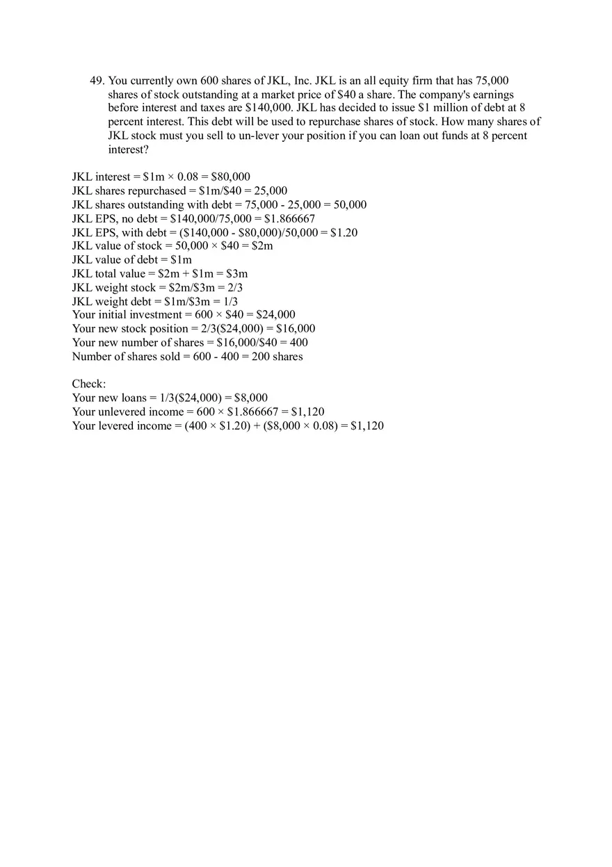 Corporate Finance and Capital Structure Concepts Questions - Page 10