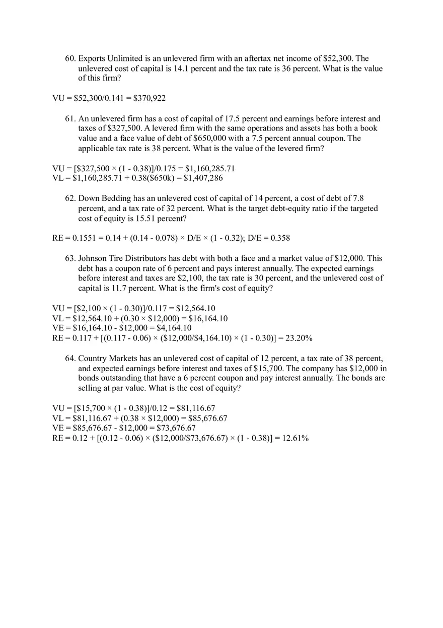 Corporate Finance and Capital Structure Concepts Questions - Page 13