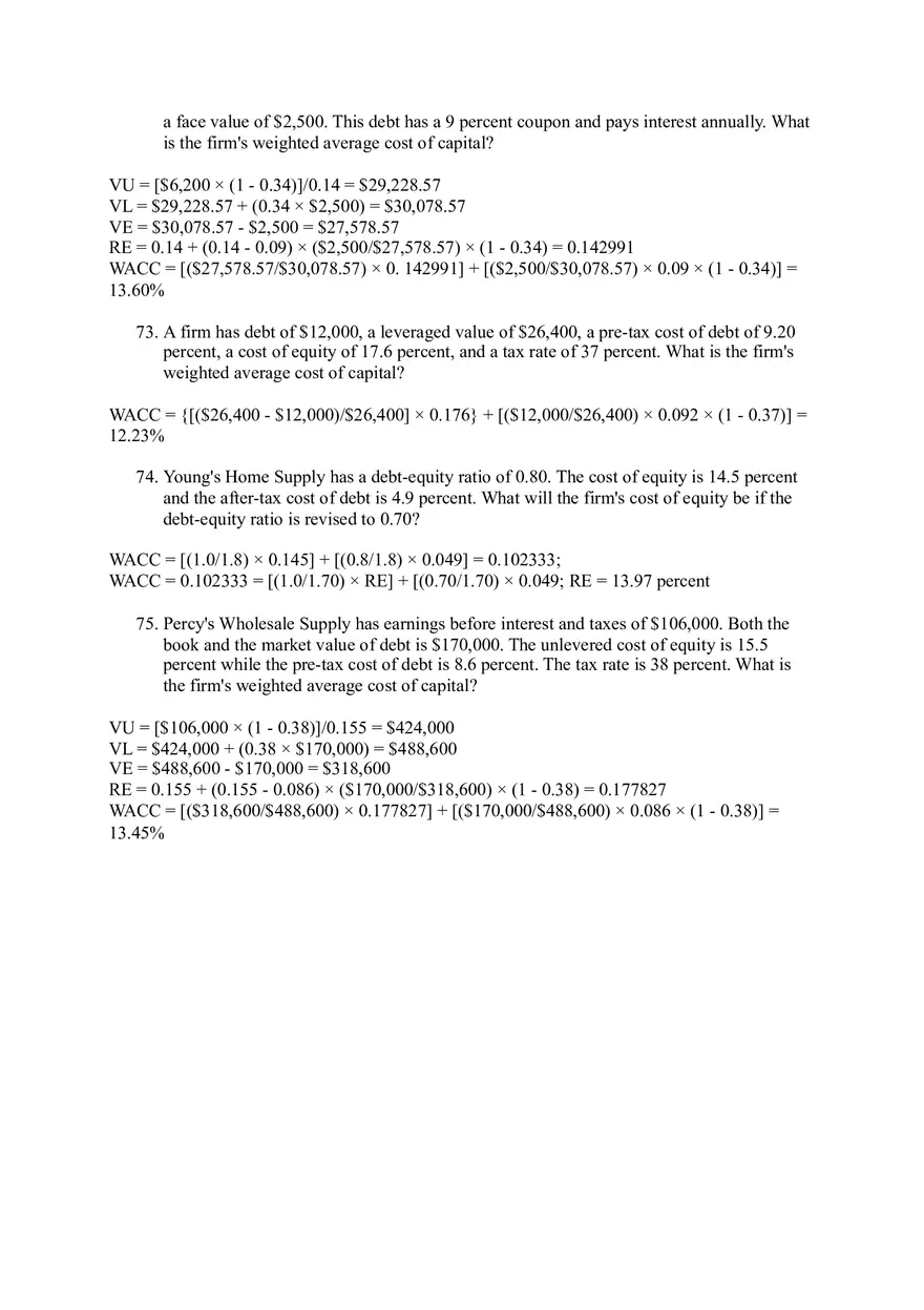 Corporate Finance and Capital Structure Concepts Questions - Page 3