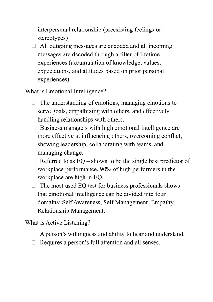 Interpersonal Communication and Emotional Intelligence Notes - Page 2