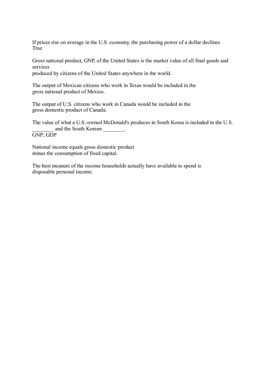 Macroeconomic Principles and Measurement (Flash Cards) - Page 7