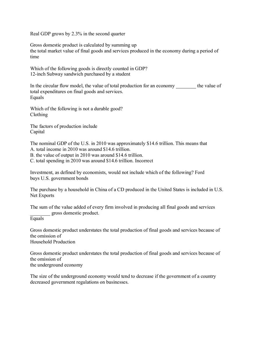 Macroeconomic Principles and Measurement (Flash Cards) - Page 5
