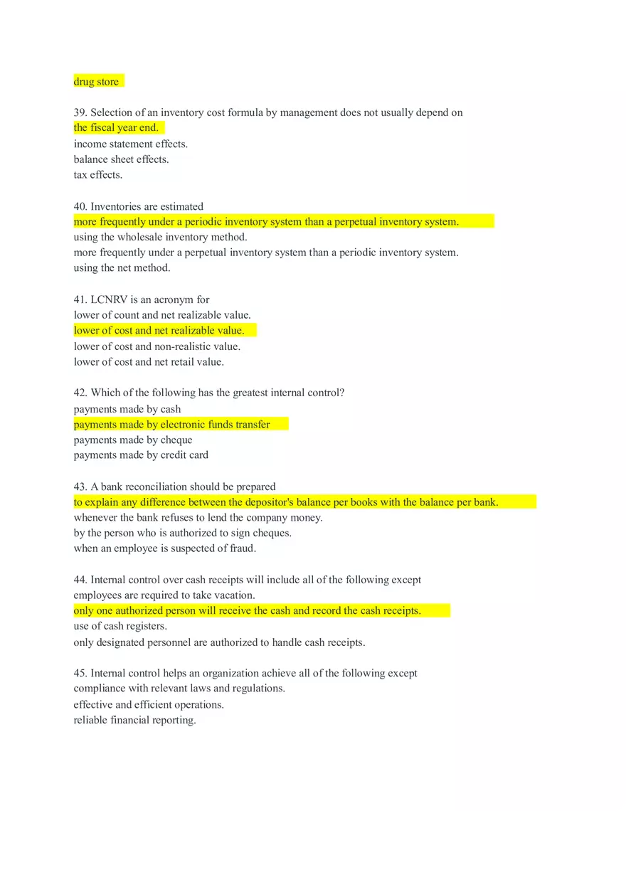 Internal Controls, Financial Fraud, and Banking Principles Quiz and Answer - Page 7
