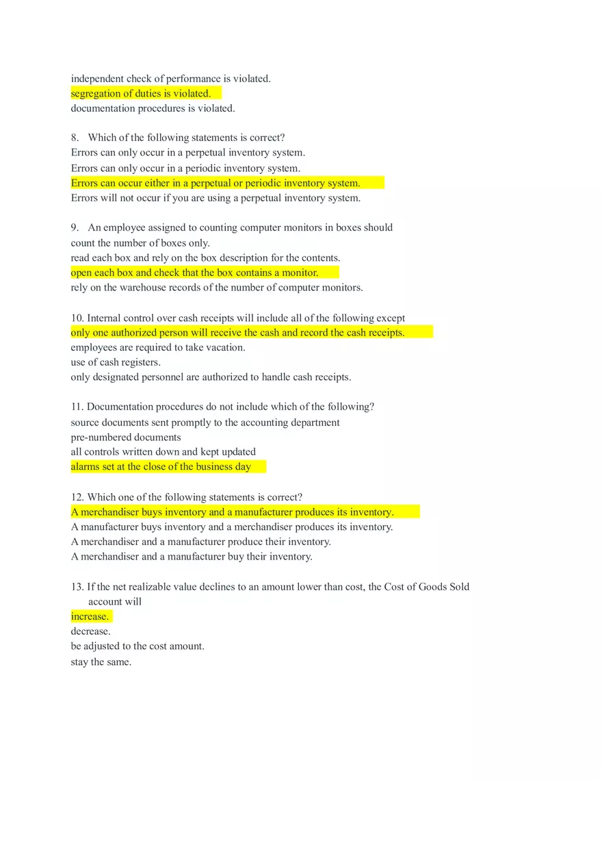 Internal Controls, Financial Fraud, and Banking Principles Quiz and Answer - Page 2