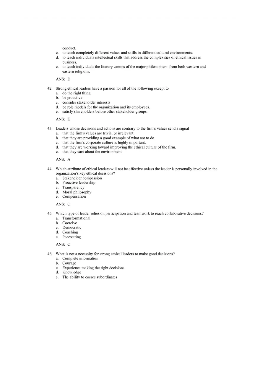 Ethical Decision Making and Ethical Leadership Answer Key - Page 9