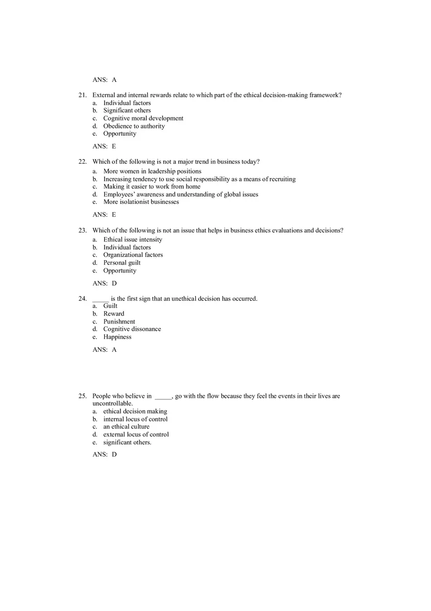 Ethical Decision Making and Ethical Leadership Answer Key - Page 5