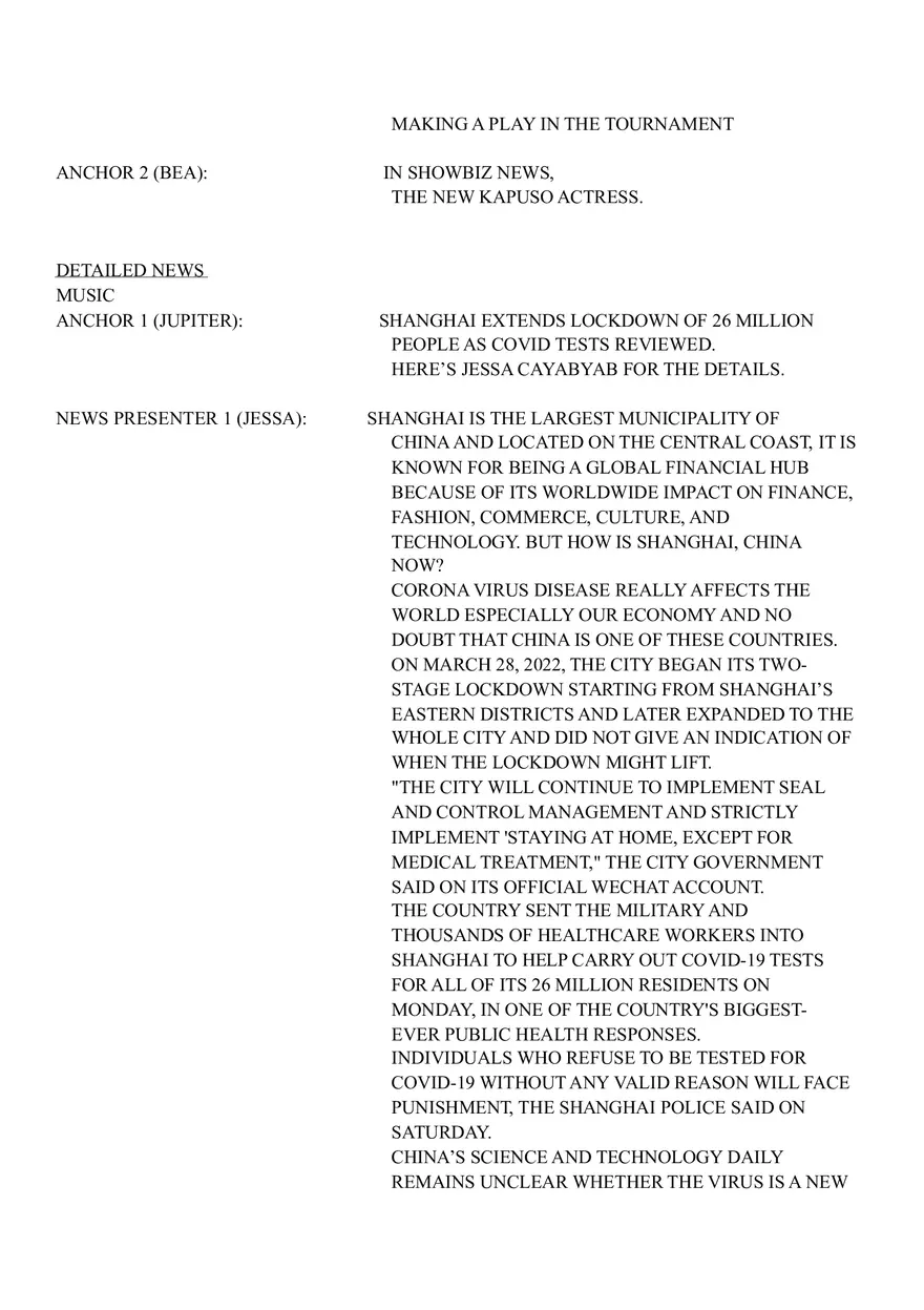 Radio Broadcasting Script - Page 2