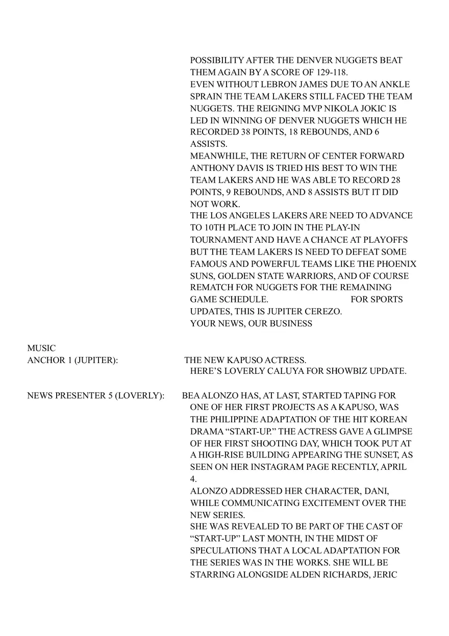 Radio Broadcasting Script - Page 5