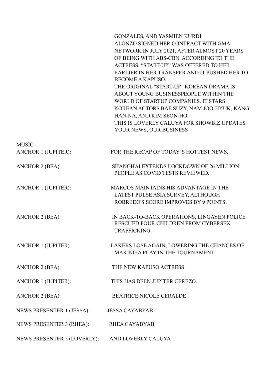 Radio Broadcasting Script - Page 6