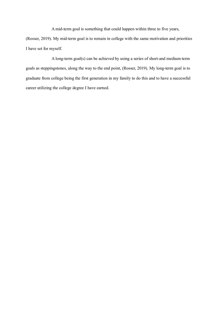 The Importance of Goal Setting Written Assignment - Page 3